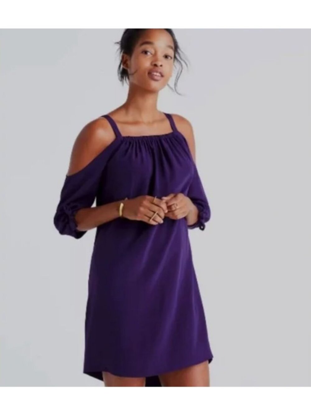 Madewell Silk Cold-Shoulder Dress Size 4